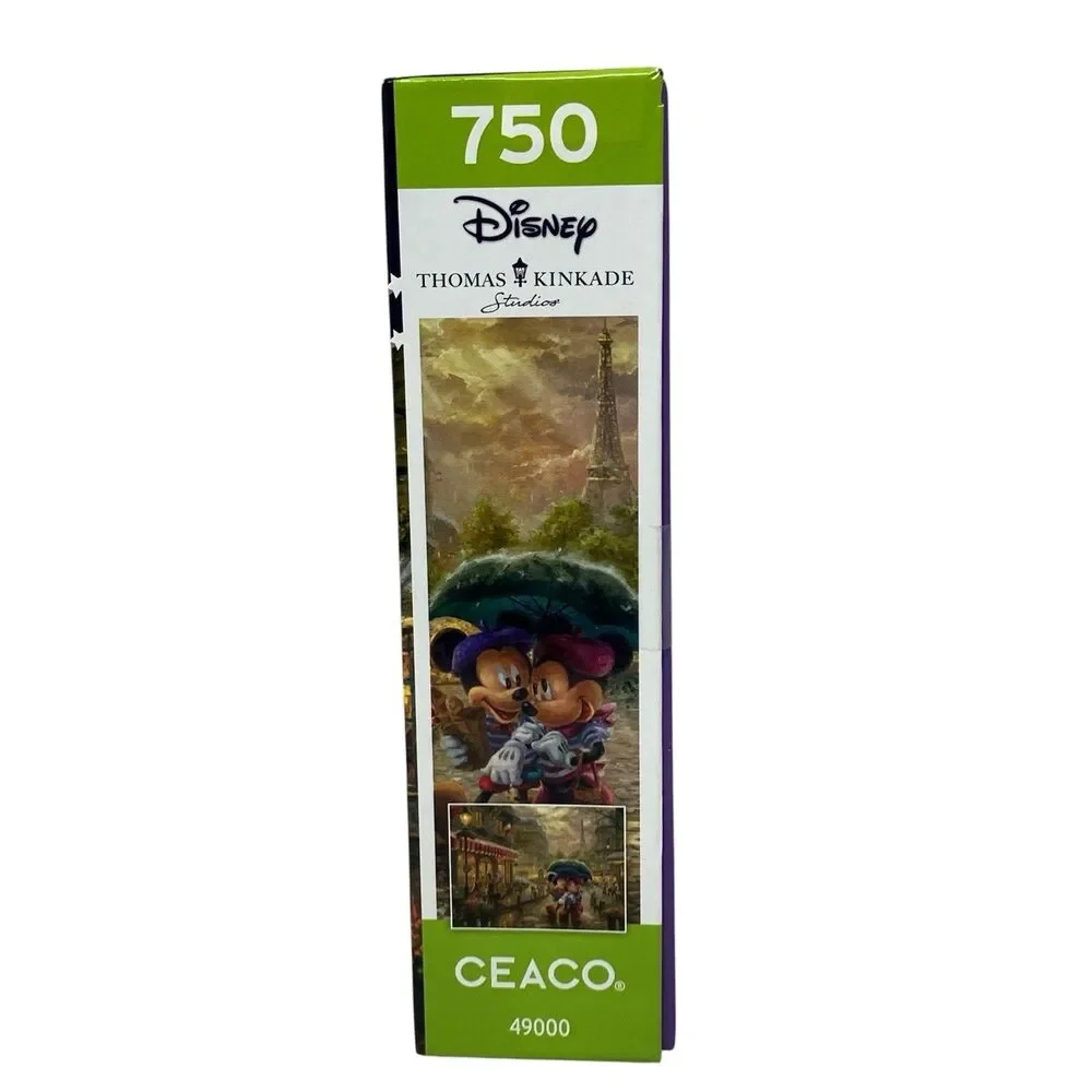 Disney Kinkade Mickey Minnie Mouse Paris‎ Puzzle 750pc Romantic Eiffel Tower Art